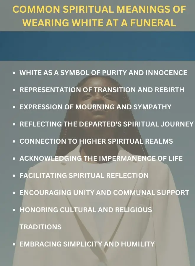 Common Spiritual Meanings of Wearing White at a Funeral