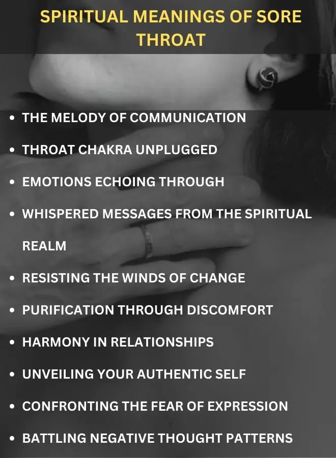 Spiritual Meanings of Sore Throat
