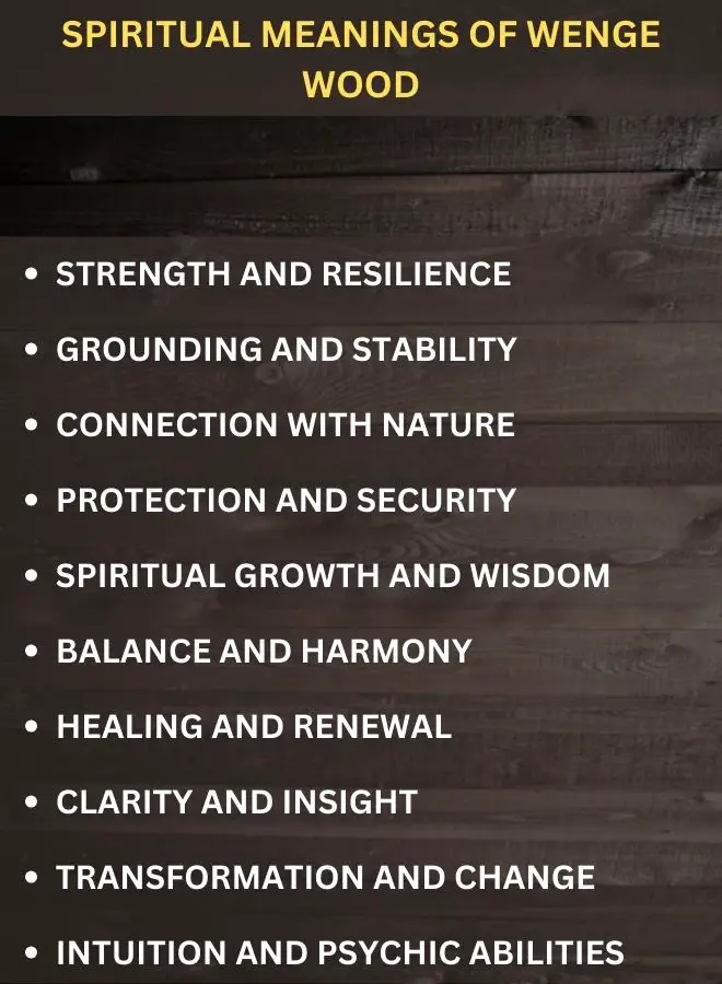 Spiritual Meanings of Wenge Wood